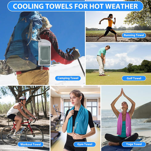 4 Pack 40" 12" SYOURSELF Cooling Towels for Neck and Face, x Cooling Towel for Hot Weather, Soft Breathable Instant