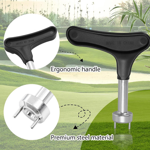 Hordion (1 Pack) Golf Shoe Spikes Wrench, Professional Golf Spike Removal Tool Golf Shoes Cleat Wrench Two Pin