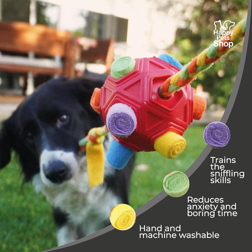 Snuffle Rope - Interactive Dog Ball and Puzzles for Smart Dogs, Dog Balls for Large Dogs
