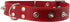 Real Leather Red Spiked Dog Collar - 1.25" Wide, Fits 15.5"-20" Neck, Medium Breeds