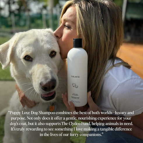 16 oz LolaVie Puppy Love Dog Shampoo - - ph-Balanced for Sensitive Puppy Skin - Eliminates Stubborn Fur Odors - Made