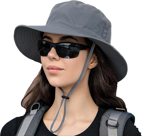 Rosoz Sun Hat for Men and Women - Boonie Bucket Hat with Wide Brim for Fishing, Safari, Beach, Garden UV Protection