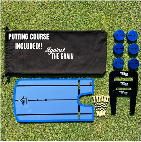 Golf Putting Alignment Mirror - Gates - Tees & Bag Training Combo Pack for Men - Indoor & Outdoor Golf Gifts