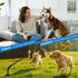 Tether Tug Outdoor Dog Toy - Interactive Tug of War Exercise Game for Yard & Park - Upgraded Metal Stake & Durable
