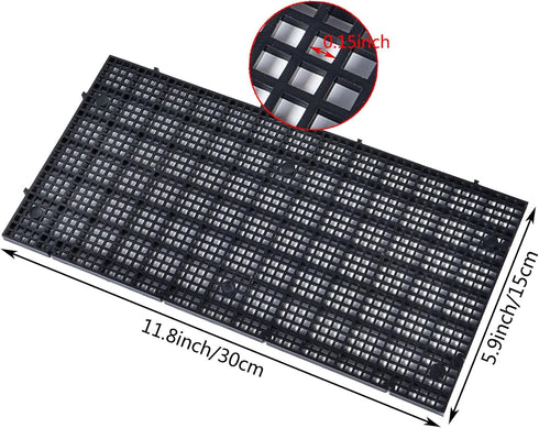 ALEGI Aquarium Grid Isolate Board Divider, Fish Tank Bottom Black Filter Tray Plastic Crate (8pcs)
