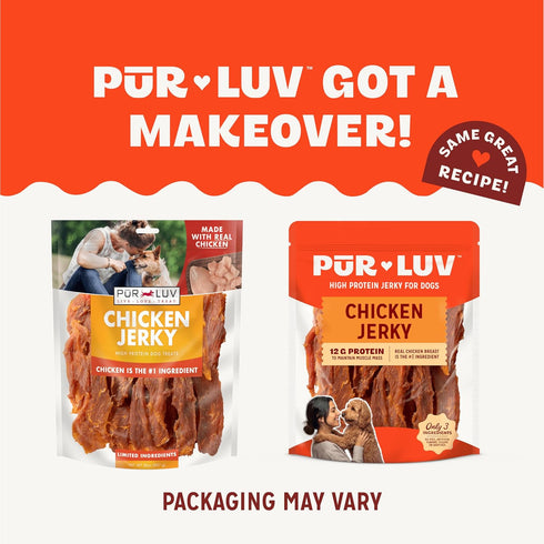 100% 16 Pur Luv Chicken Jerky Dog Treats, Made with Real Chicken Breast, Ounces, Healthy, Easily Digestible