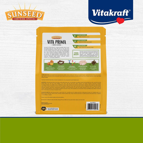 Sunseed 3 Lb. Vita Prima Ferret Food - Resealable Bag High-Energy Protein from Chicken Pork & Eggs Added Vitamins