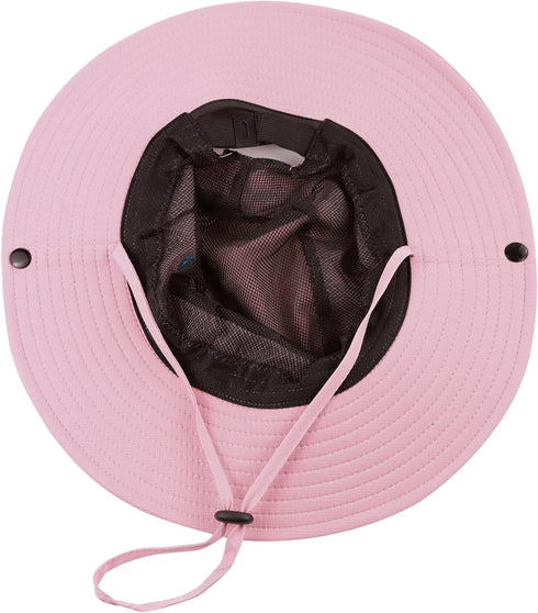Muryobao Women Ponytail Sun Hat Summer UV Protection Cap, Waterproof Foldable Mesh Wide Brim Bucket Hat