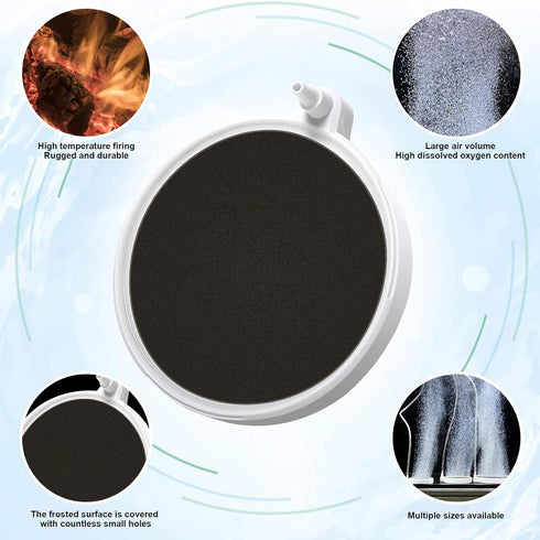 boxtech Air Stones for Fish Tank, 3.2 Inch Ultra-High Dissolved Oxygen Diffuser for 30-70 Gallon Hydroponics