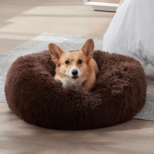 WESTERN HOME WH Calming Dog Bed & Cat Bed, Anti-Anxiety Donut Cuddler, Cozy Soft Round Bed for Small Medium Dogs and