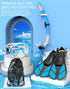 Snorkeling Gear Set for Adults, 4 in 2 with Panoramic Diving Mask, Anti-Fog Snorkel, Fins, and Travel Bag