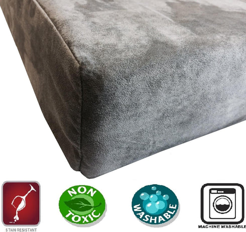 Dogbed4less DIY Pet Bed Pillow, Grey MicroSuede Duvet Cover and Waterproof Internal Case for XL Dog at 55X47X4 Inch -
