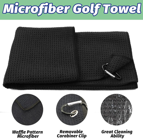 Golf Essentials Kit, 29 in 1 Cleaning Kit with Towel, Brush, Golf Balls, Stencils, Tee, and Repair Tool