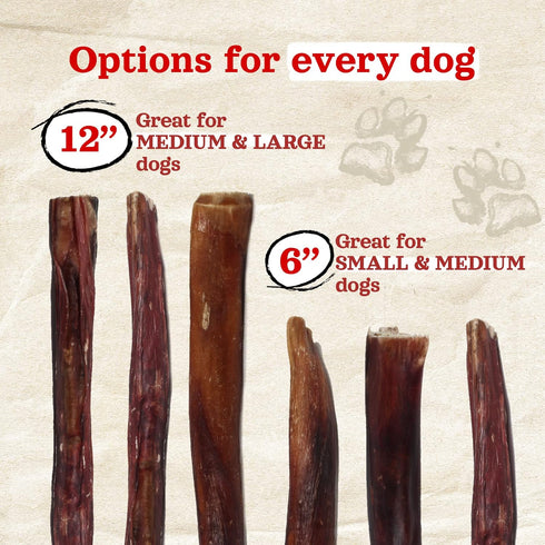 (6, 5-Pack), 2-in-1 Natural Farm Power Bully Sticks Dog Chews Power Chews: Premium Beef Cheek Wrapped in Beef Pizzle