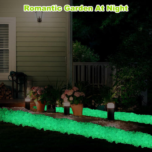 200pc Luminous Glow Stones, Glow in The Dark Rocks for Aquarium, Potted Plant, Outdoor Decor (Green)