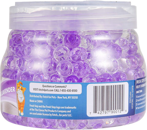 Fresh Step Litter Box Deodorizing Gel Beads, Lavender Scent Air Freshener for Pet Smells