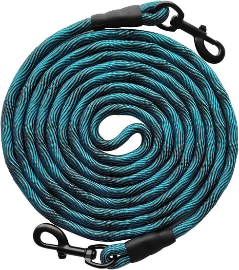 BTINESFUL Tie-Out Check Cord Long Rope Dog Leash, 8ft 12ft 20ft 30ft 50ft for Large Medium Small Dogs