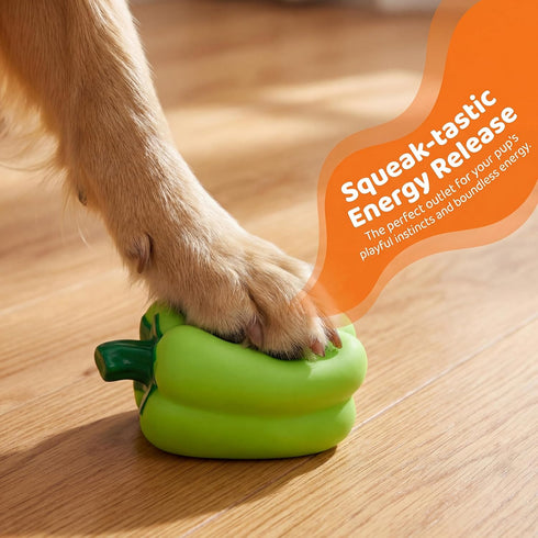 Set, 4 Pack Squeaky Pet Toys Natural Latex Rubber, Interactive Vegetable Shape with Cute Faces, for Large Medium Small