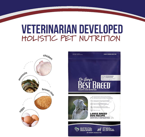 Best Breed Large Breed Dog Diet, Natural Dry Dog Food Made in USA - 4lbs.