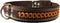 Genuine Leather Braided Dog Collar, Brown, 1.6" Wide, Fits 19"-24" Neck