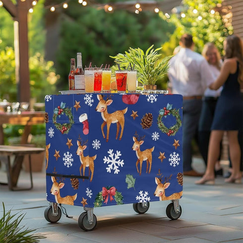 Sarogrorin 80-100 Outdoor Cooler Covers Waterproof Foldable Patio Cooler Cover for Outdoor Quart Christmas Decorations