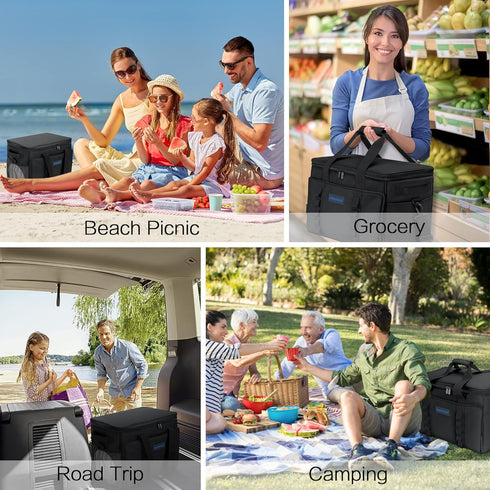 Hulongo Soft Insulated Cooler Bag Collapsible Large Travel Coolers Soft Sided Coolers Ice Chest, Leakproof, Waterproof