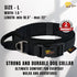 ADITYNA Tactical Dog Collar for Large Dogs - Soft Padded, Heavy Duty, Adjustable Black Collar
