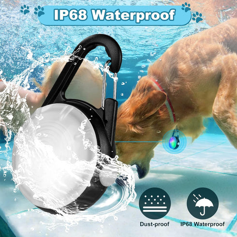 4 Modes Dog Lights for Night Walking, IP68 Waterproof Collar Light, High Capacity Rechargeable Clip On for Night Time