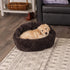 Furhaven 23" Round Self-Warming Pet Bed for Indoor Cats & Medium/Small Dogs, 100% Washable, Hi Lo Plush Luxe Faux Fur