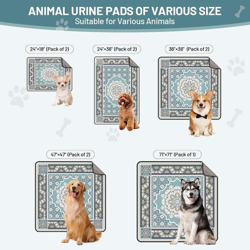 Dogs,2 Pack 48" 48", Washable Pee Pads for Super Absorbent Reusable Puppy Training Pads Leak-Proof & Non-Slip,for Potty