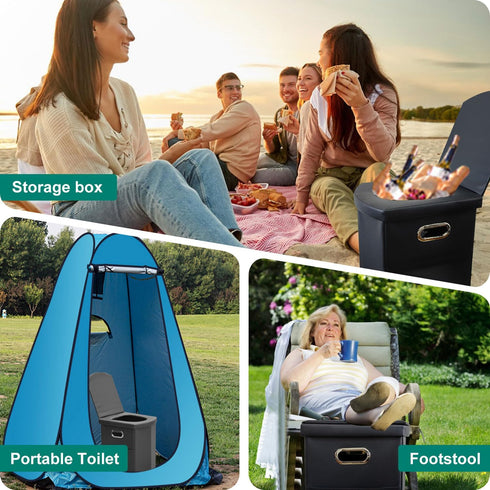 Ann Katy Upgrade XL Portable Toilet for Adults, Extra Large Portable Travel Floding Toilet, Camping Tall Toilets
