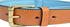 Padded Leather Dog Collar, Tan and Teal, Medium Size, 20" Long x 1" Wide, Neck Size 14.5" to 17.5"