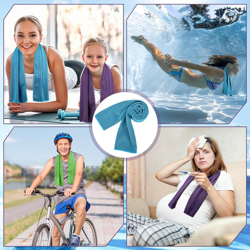 90 Pack 40" 12" Redbaker Cooling Towels Bulk for Neck and Face x Ice Cool Towel Multicolored Microfiber Sweat Rag
