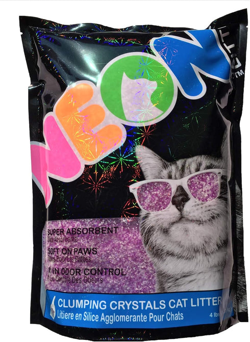 NEON Clumping Silica Gel Crystal Cat Litter - Purple