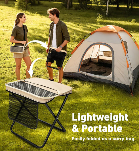 OrbitShell 2 Pack Backpack, Portable Folding Stools, Collapsible Pocket Chair, Foldable Camping Stool for Adults
