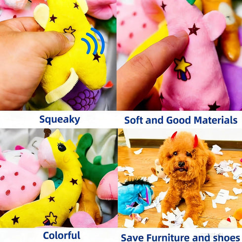 Kyatico 30 Pcs Dog Squeaky Toys, Cute Plush Small Dog Toys with Squeakers,Interactive Puppy Chew Toys for Small Medium
