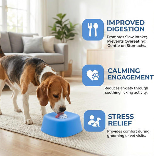 Generic (2, Slow Feeder Lick Bowl for Liquid Dog Treats - Spill-Resistant Lick Mat with Rolling Ball for Bone Broth