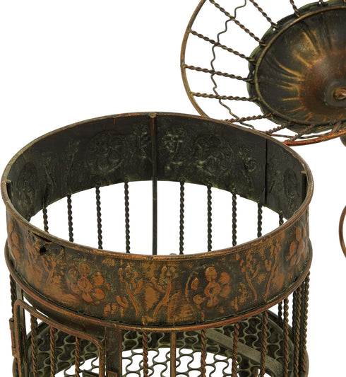 Deco 79 Vintage Metal Birdcage, Fit for Flowers, Planter, Candles, 24", 16"H, Bronze