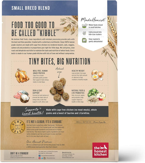 The Honest Kitchen Whole Food Clusters, Small Breed Whole Grain Chicken Dry Dog Food, 1 lb Trial Pouch