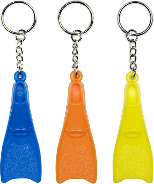 Flow Mini Swim Fin Keychain with Swimmer Fins and Key Ring in Assorted Colors