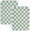 2 Pack Sage Green Checkered Washable Pee Pads for Dogs, Checkered Reusable