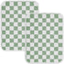 2 Pack Sage Green Checkered Washable Pee Pads for Dogs, Checkered Reusable