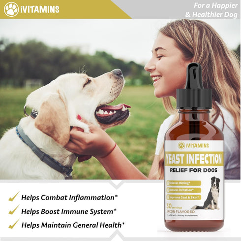 Natural Yeast Infection Treatment for Dogs | Supports Itch Relief & Inflammation Relief | 1 fl oz