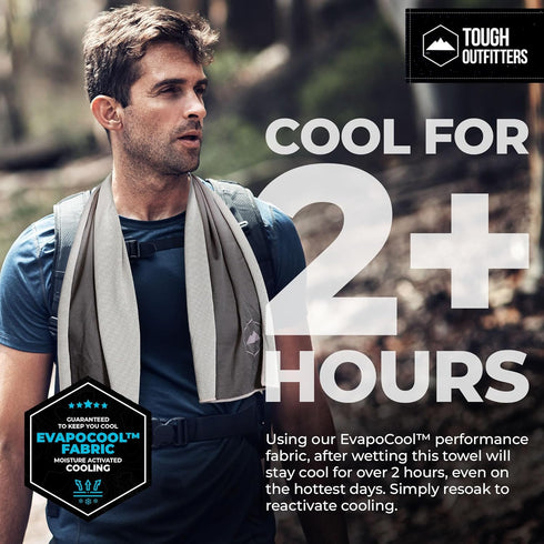 Tough Outdoors Cooling Towel for Neck & Face, Ice Wrap & Sweat Rag for Camping, Gym, Yoga & Sports, Workout Towel for