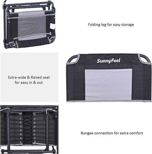 SUNNYFEEL Oversized Stadium Seat for Bleachers with Back Support Extra Wide, Bleacher Stadium Seats Chairs with Backs