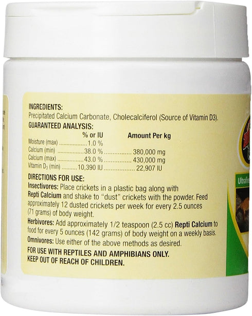 Reptile Calcium with Vitamin D3, 8-Ounce by Zoo Med
