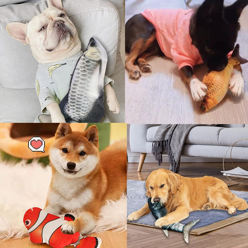 Flopping Fish Electric Moving Dog Toy, Realistic Flopping Fish for Interactive Play, Chew Toy for Small Medium Dogs