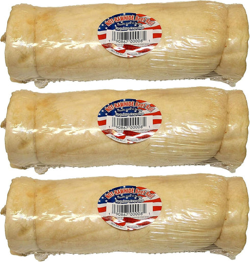 3 Pack of NOT-Rawhide Beef Rolls, 8 to 10 Inch, Made in The USA