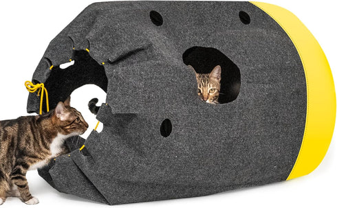 Homrich Interactive Cat Play Bag- Durable Rug for Hide and Seek, Collapsible