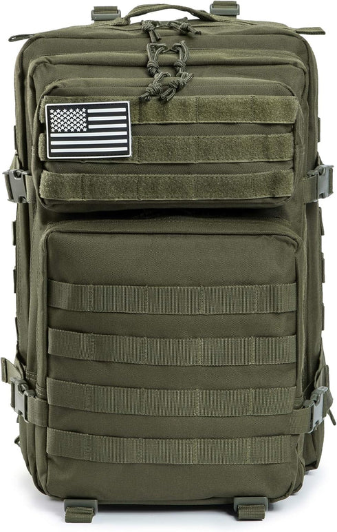 QT&QY 45L Military Tactical Backpack - Molle Army Assault Pack, 3 Day Bug Out Bag